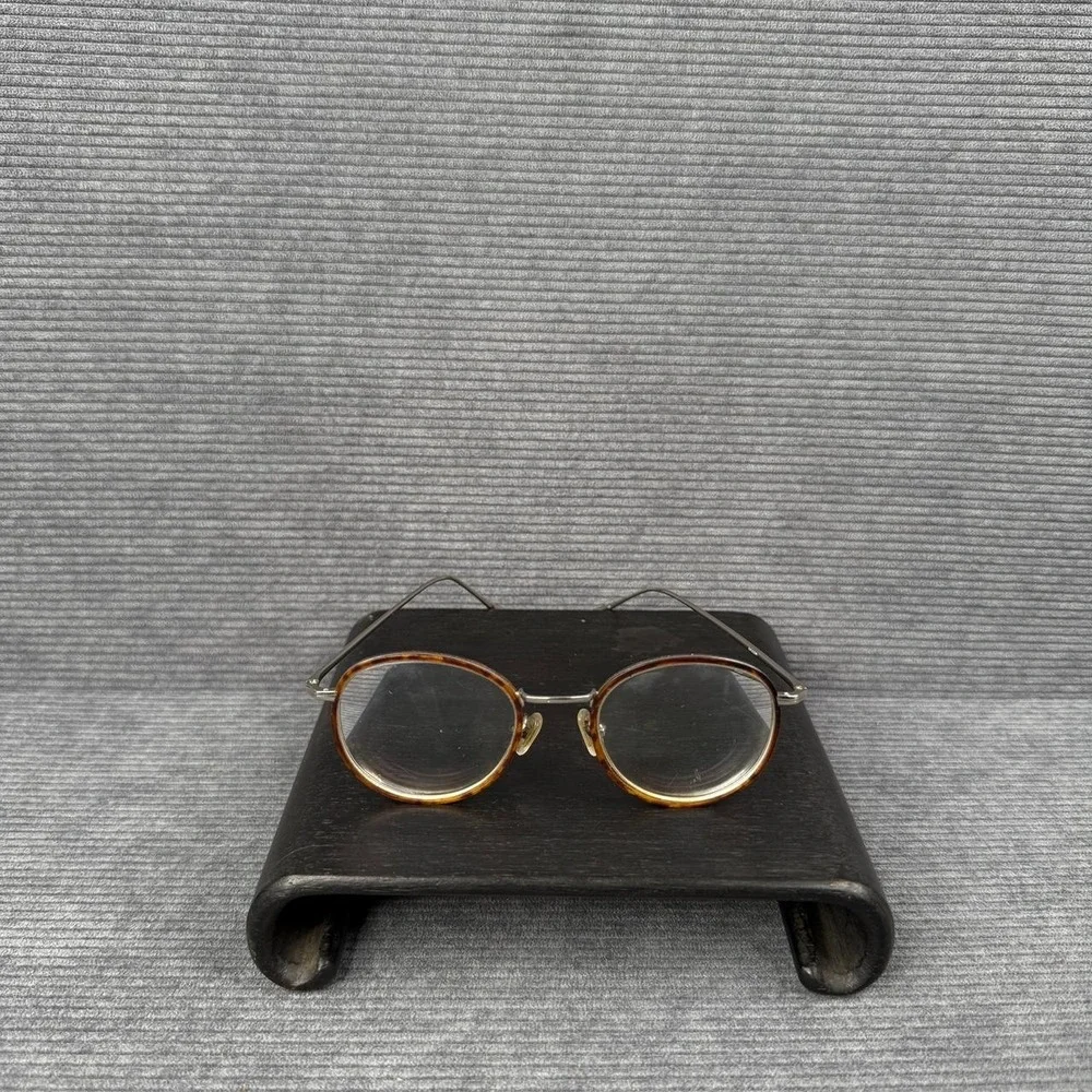 Zenni Round Tortoise Shell Eyeglasses Silver Metal Frame Retro Clear Lens